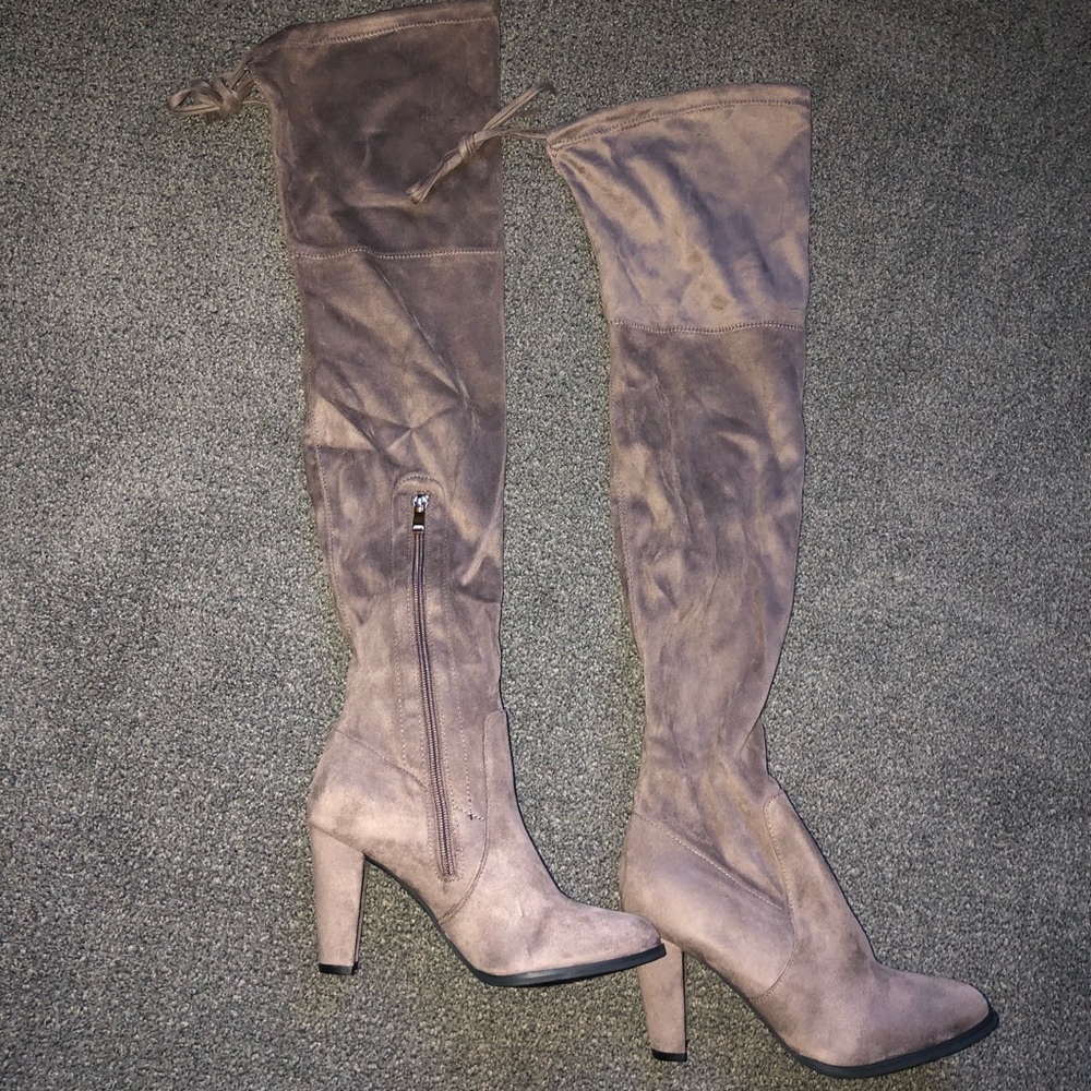 Taupe OTK Boots